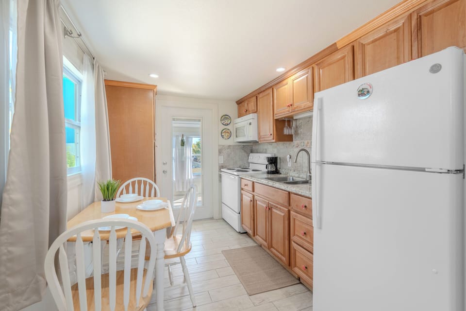 Dining area and kitchen.