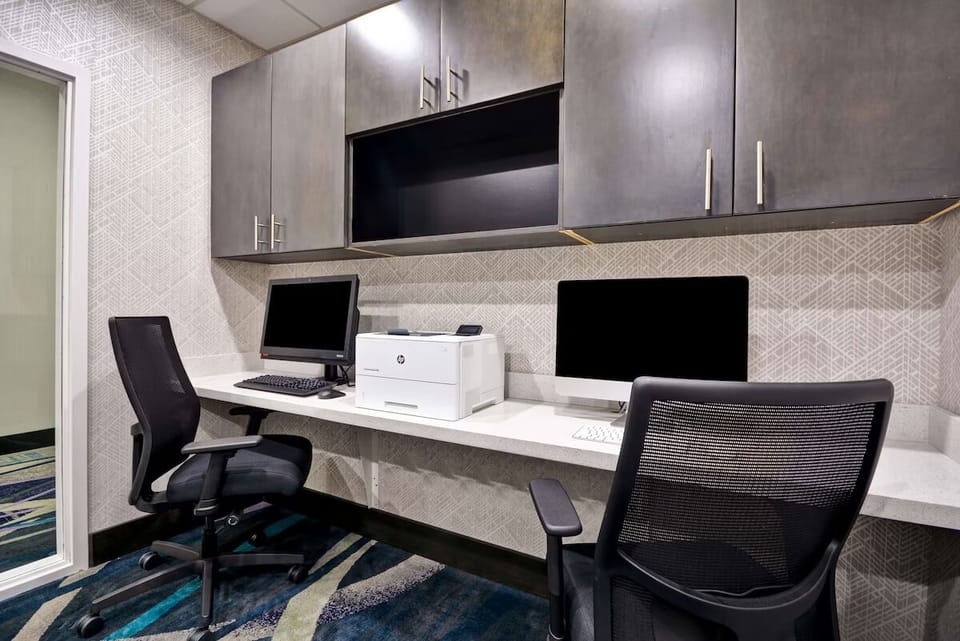 Stay productive with a quiet workspace and convenient printing.