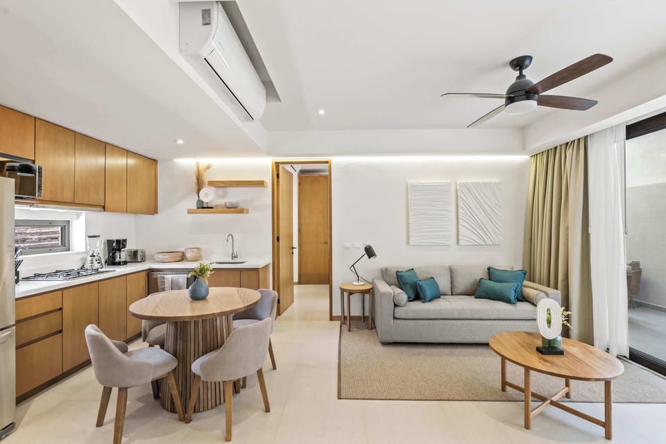 Dining area and living room 