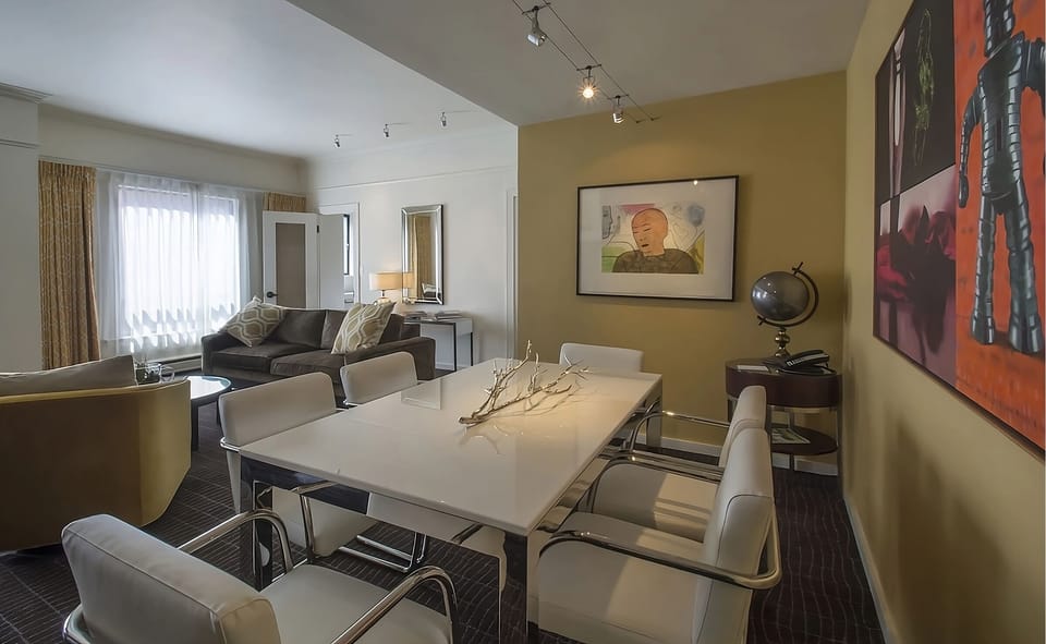 Host memorable meals around the stylish table for six.
