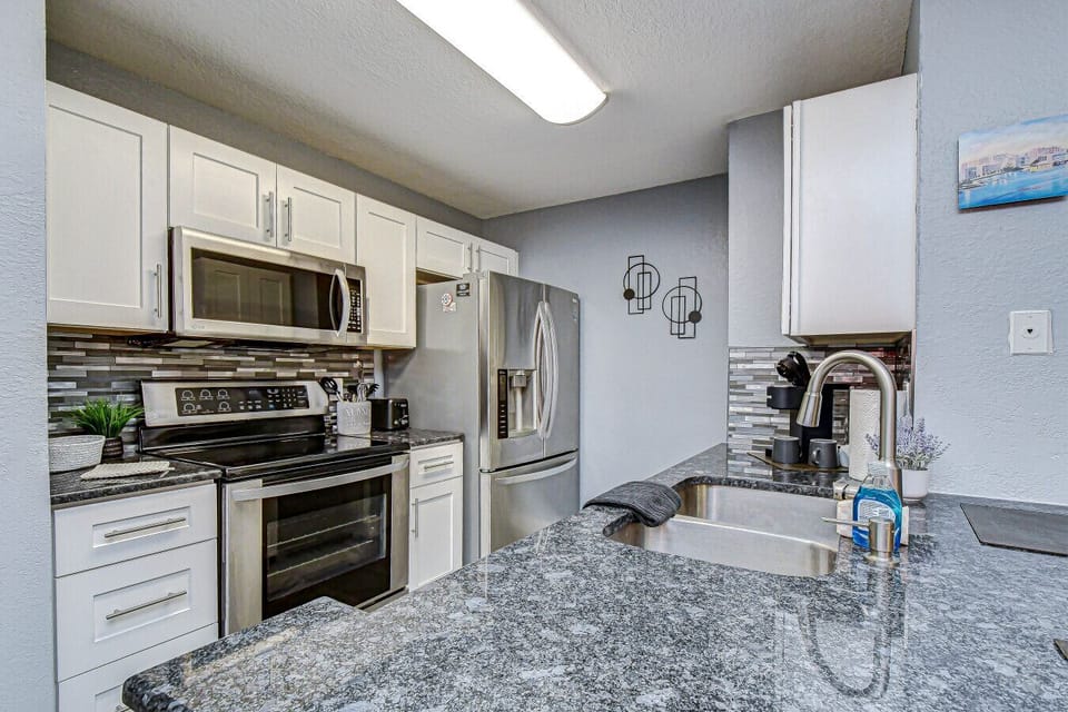 Our renovated and upgraded kitchen has everything you need to create a large or small meal