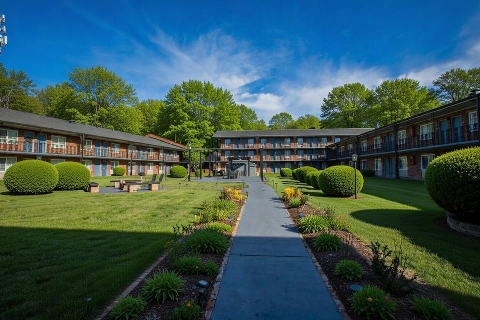 Stroll through the courtyard