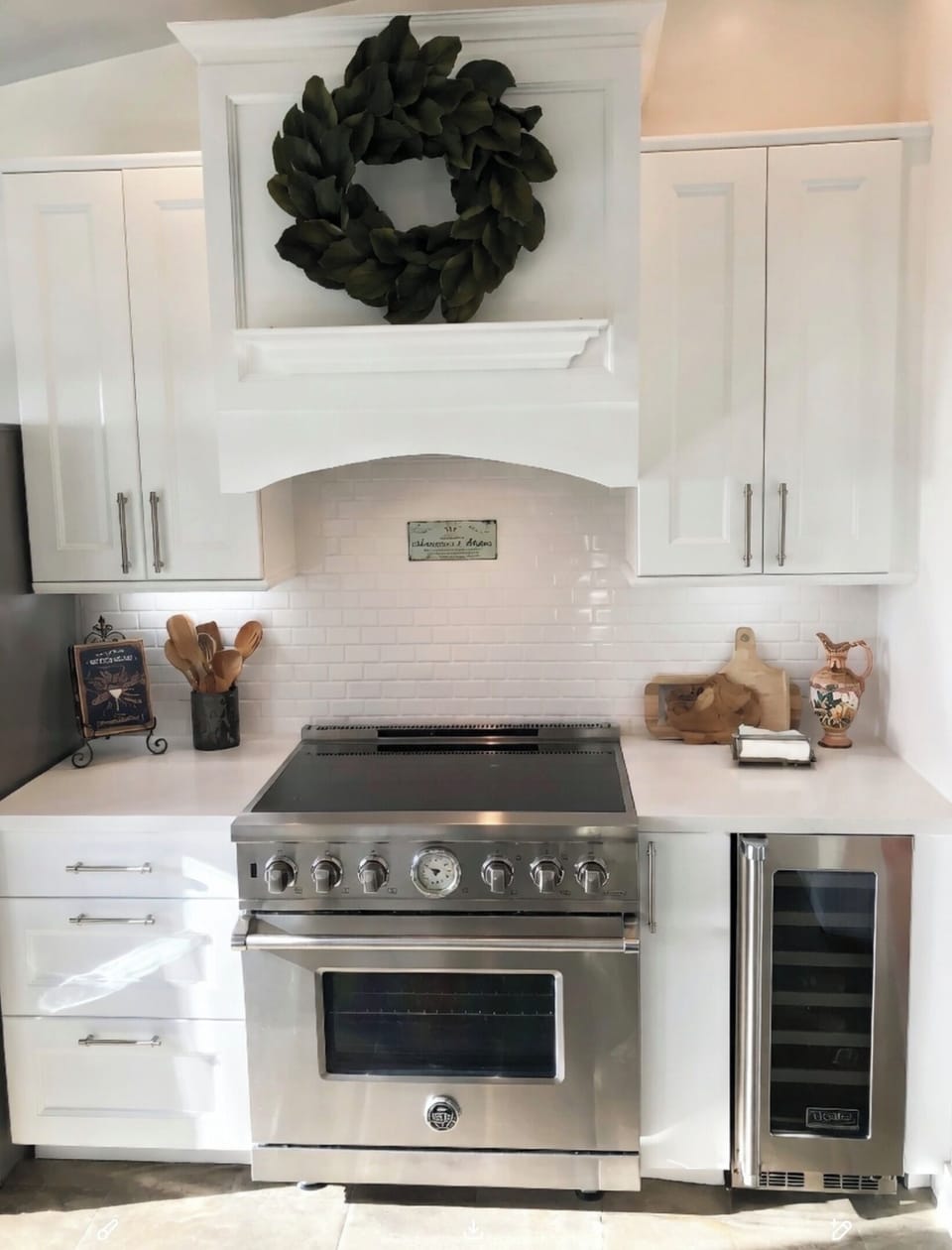Gourmet kitchen~Bertazzoni Induction Range and Viking Wine Fridge.