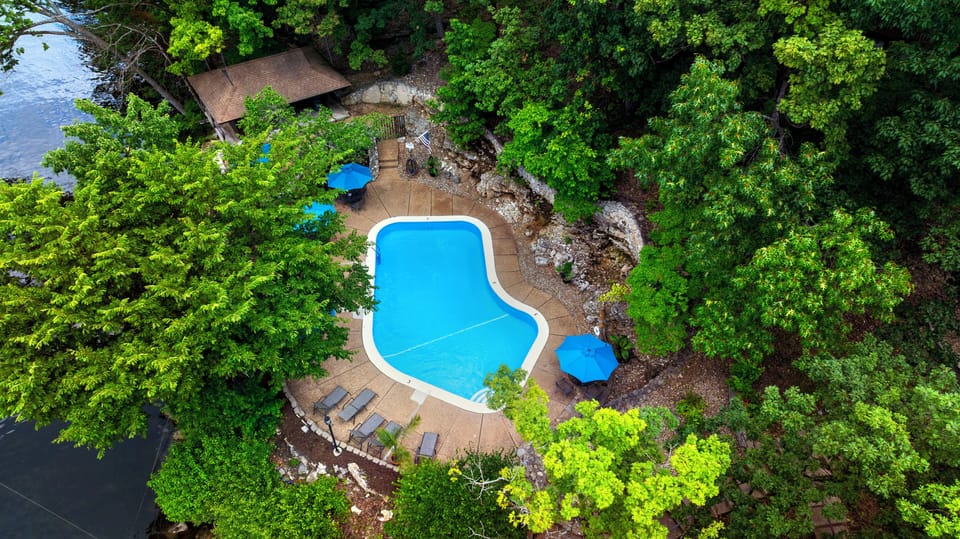 Lakefront resort pool