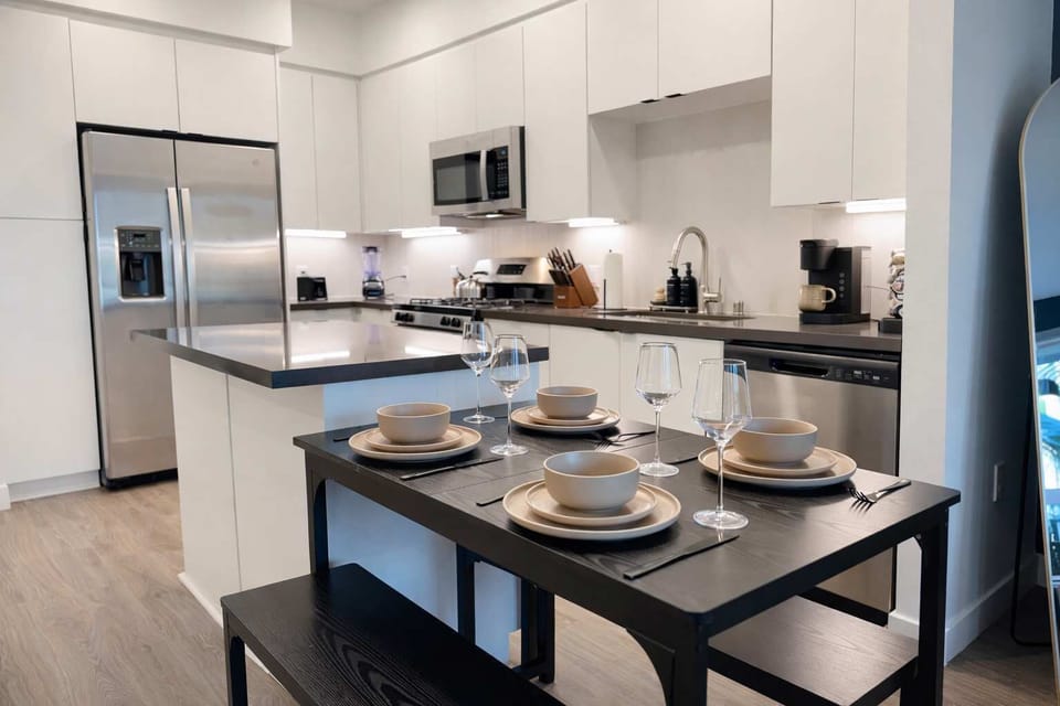 Modern Dining table and chairs for four in a Warm, Welcoming Setting