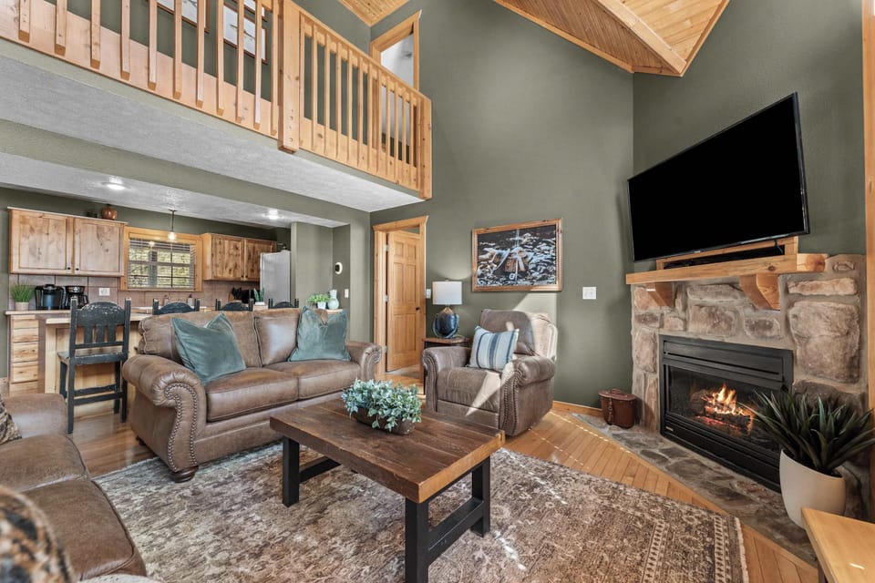 Curl up by the indoor fireplace on those cold Ozark nights.