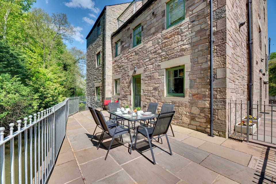 Private Riverside Patio with BBQ Area