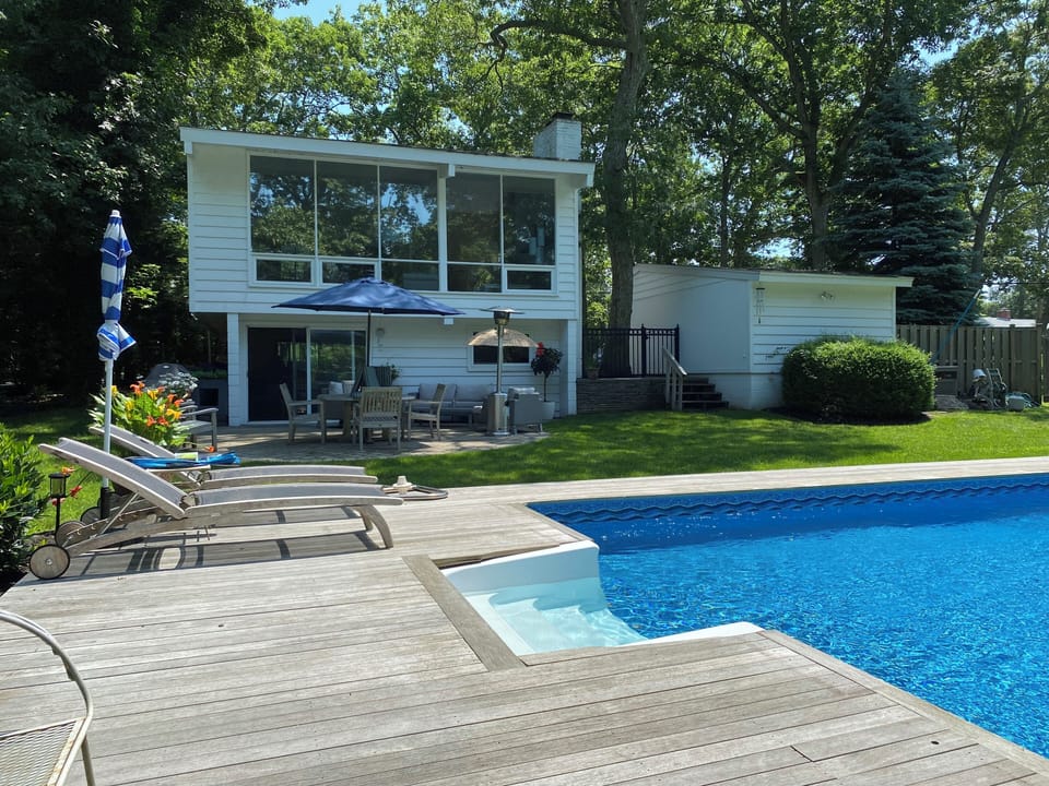 Pool and rear view oof house.