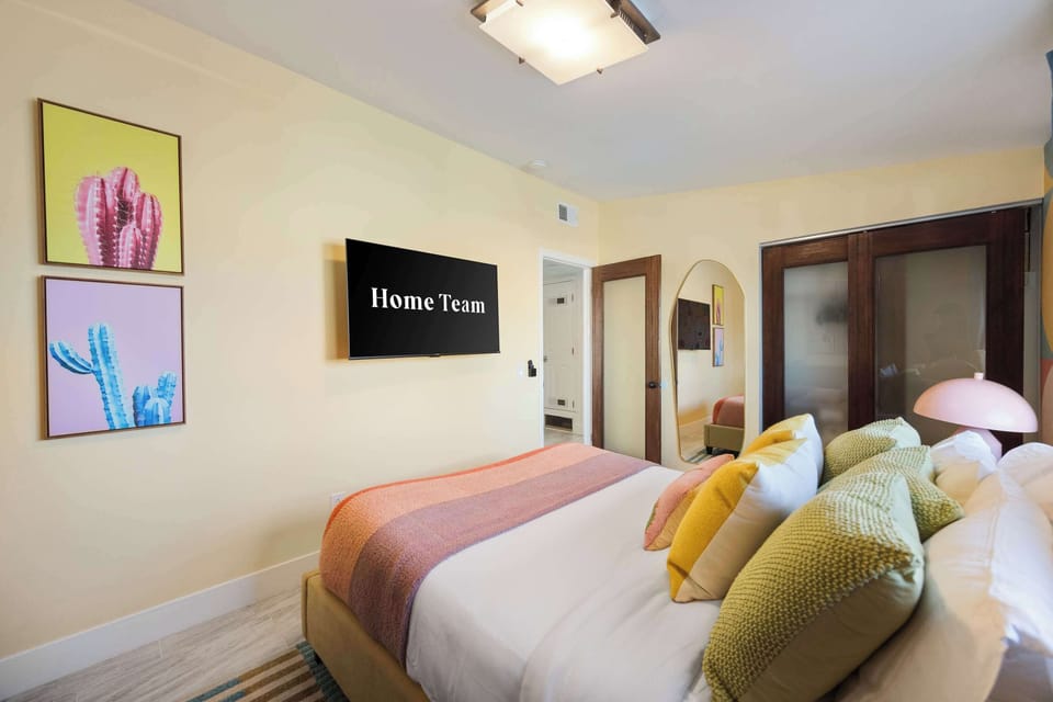 Sleep like nobody’s watching. This bedroom is made for stretching, snoozing, and waking up refreshed.
