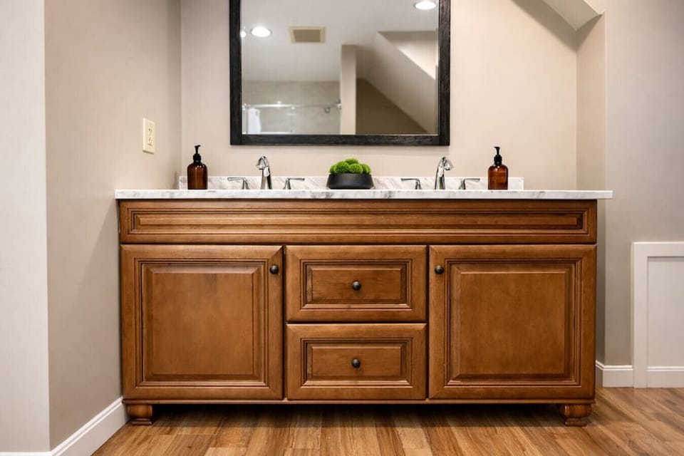 Modern comfort meets cabin character, providing a fresh space to recharge and refresh.