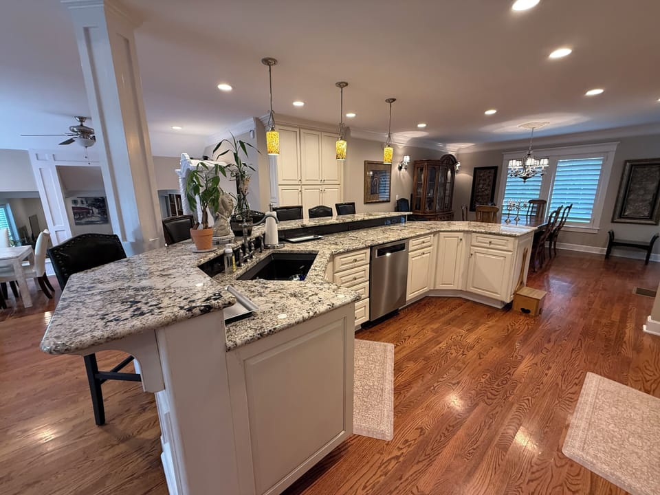 Kitchen island with dishwasher and garbage disposal 