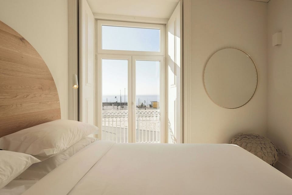 Gaze toward the horizon from bed in morning light.