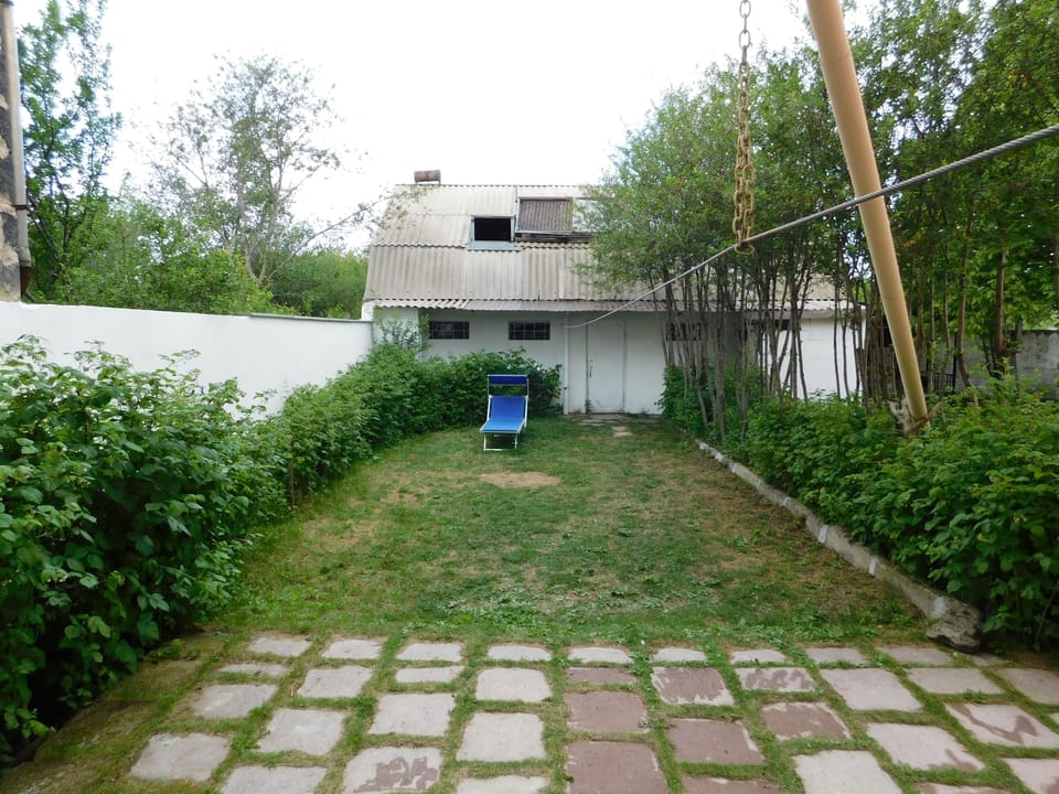 Safe outdoor play area for kids in the garden.