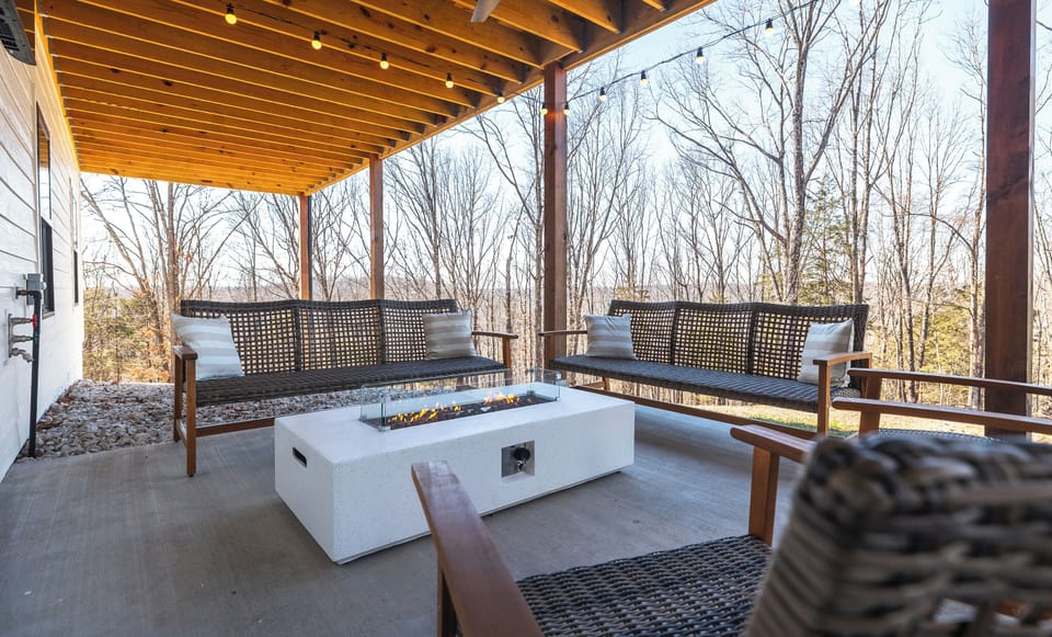 Patio with firetable