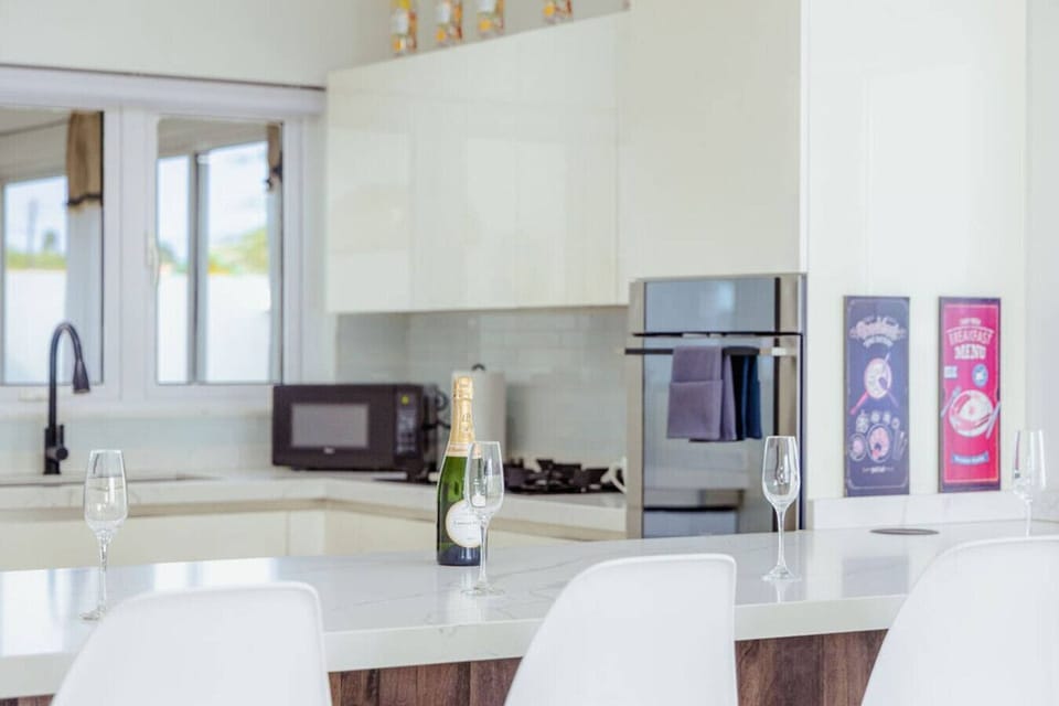 Modern appliances and plenty of space to prepare meals.