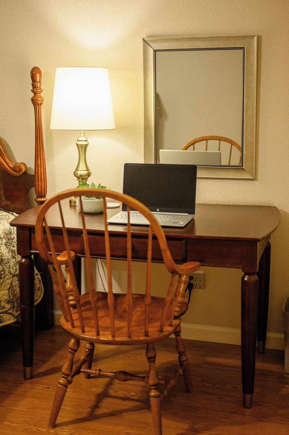 A quiet work station in the master bedroom.
