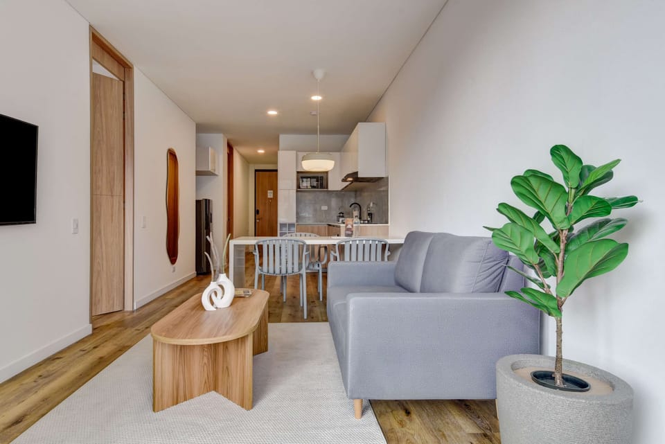 Cozy living room with modern TV