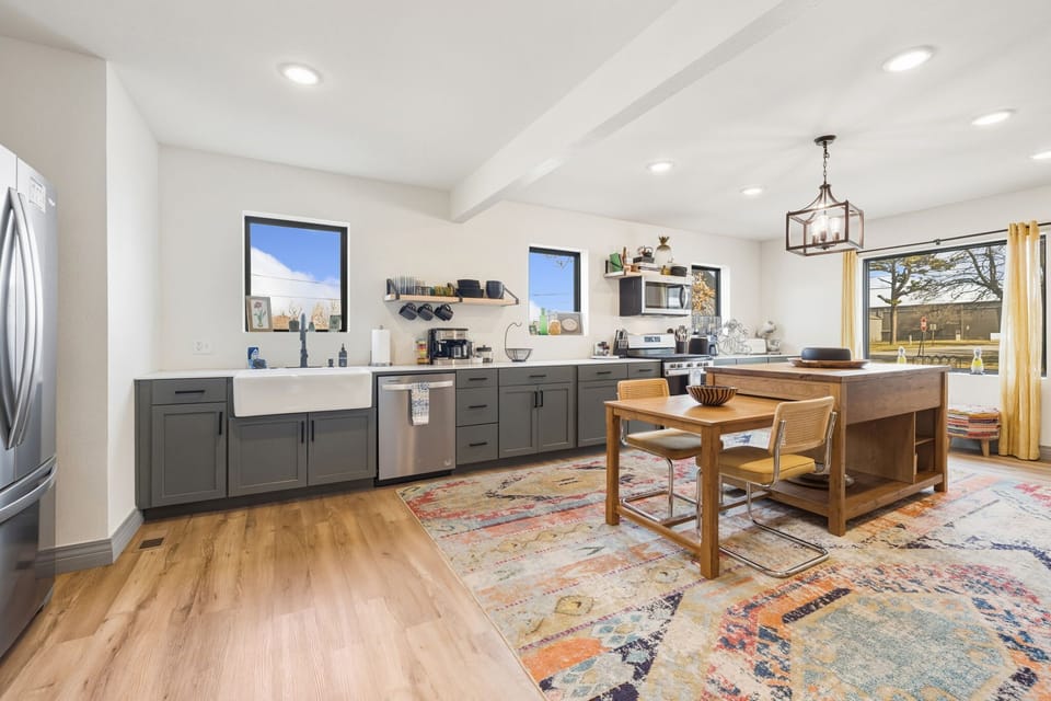 The spacious kitchen contains everything you need to create your favorite meal, baked good or cup of coffee or espresso!