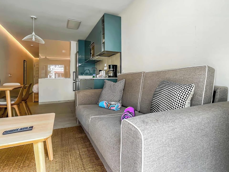 Open plan Living room with a sofa bed
