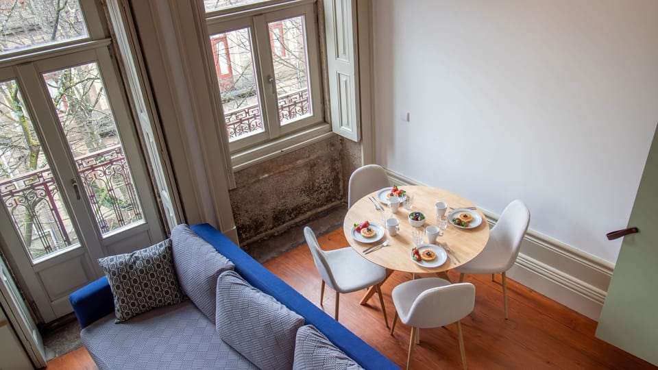 View of the dining and living area from the mezzanine space. #CozyVibes #SimpleLiving