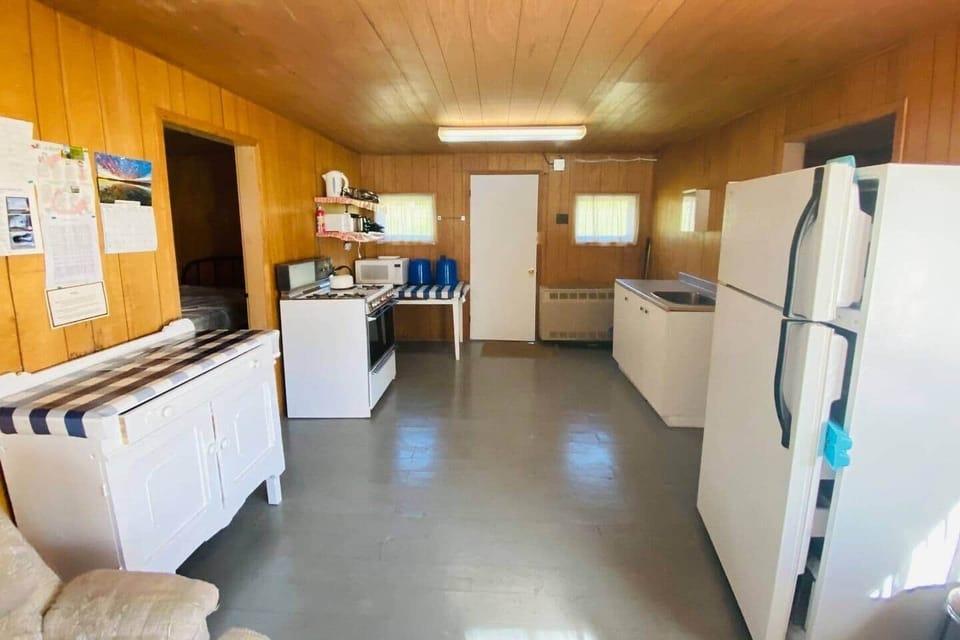 Inside cabin - view from lakeside window