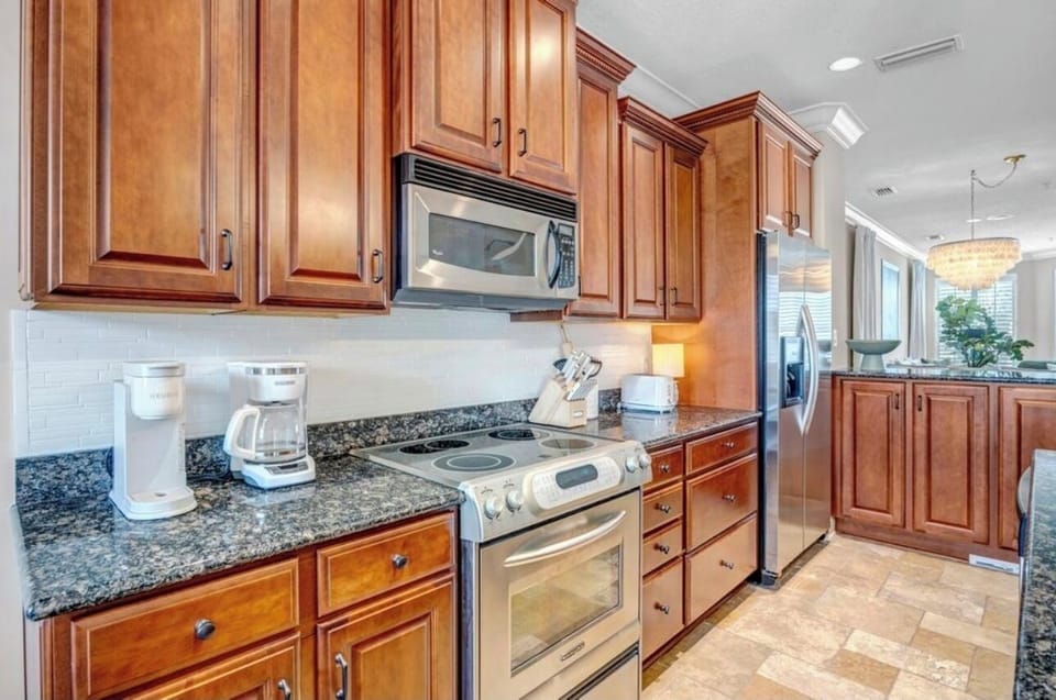 Fully equipped Kitchen including Keurig, coffee maker, toaster and more.