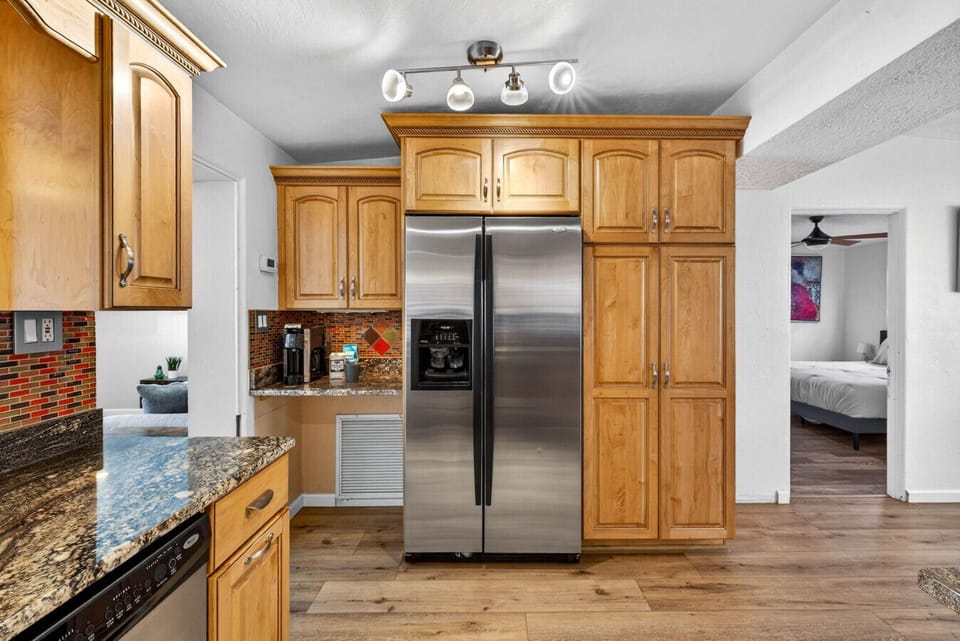 Bright kitchen with coffee station