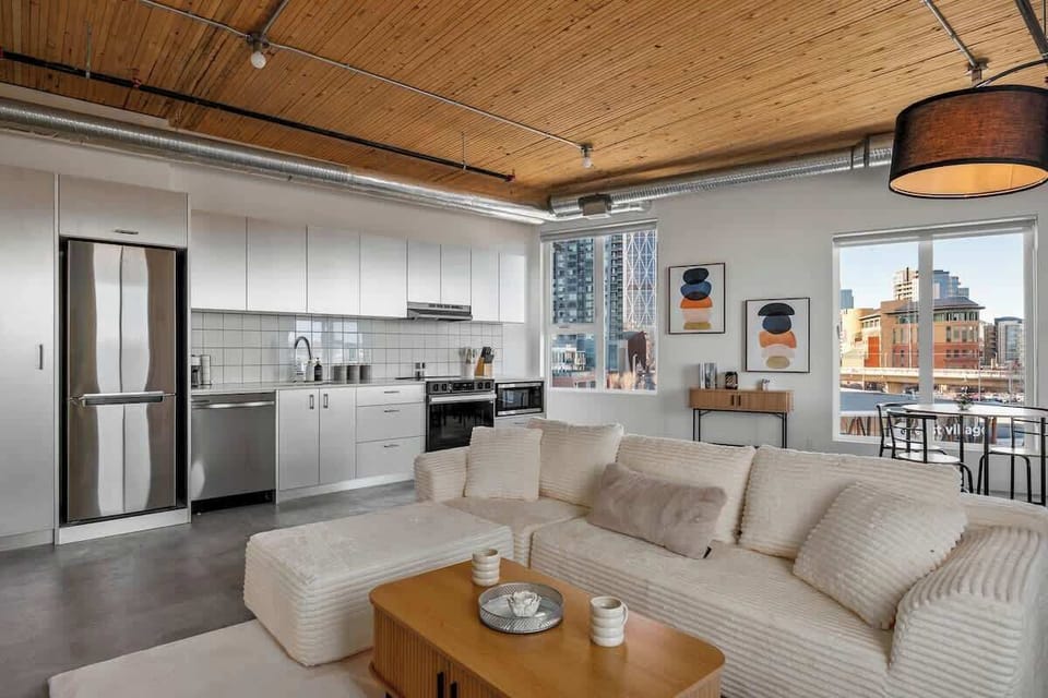 Couch rearranges into a modular sofa bed for two