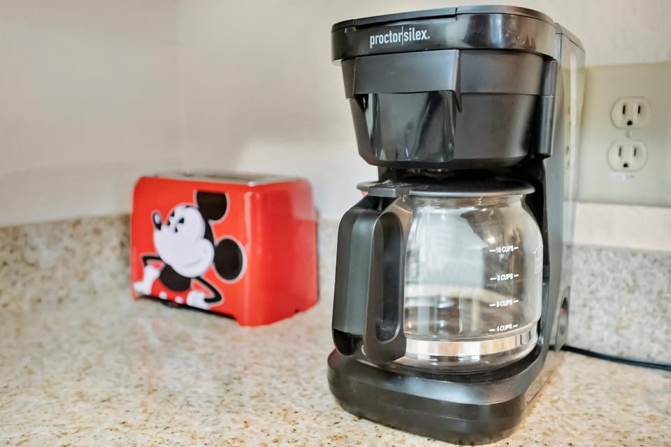 Brew fresh coffee with a Mickey toast breakfast