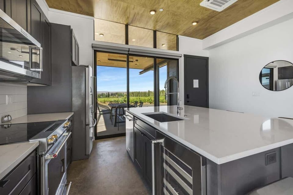 Kitchen Island looking toward the gorge & the winery