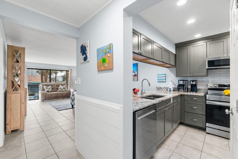 Fully Stocked Kitchen with Bar Area