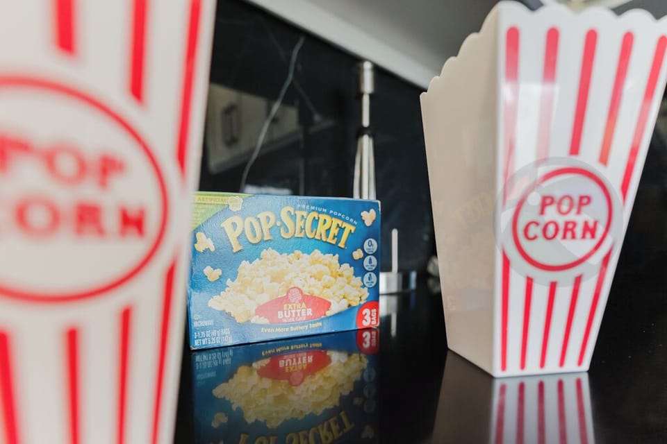 Sorry - popcorn not included (I ate it all!)