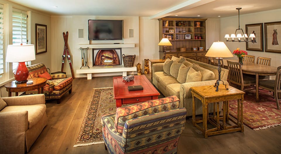 Kick back by the fireplace in a spacious, inviting lounge.
