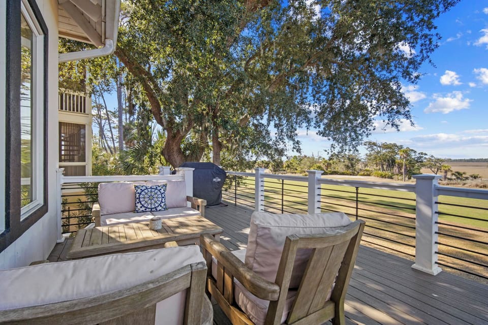 Large Deck with Seating and Golf Views