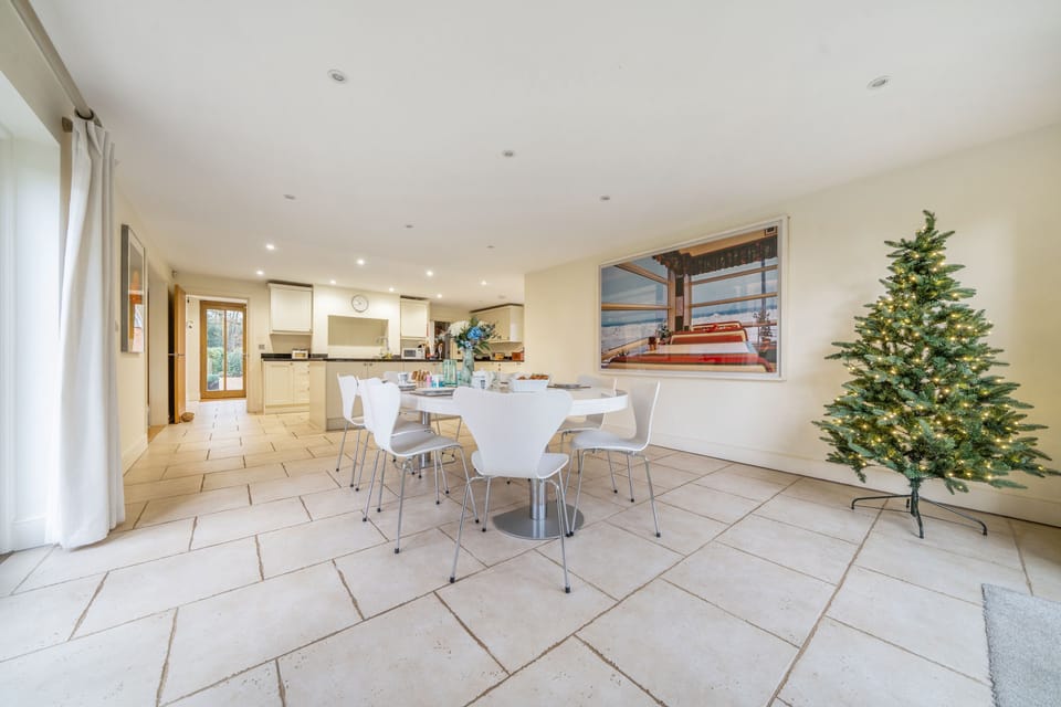 dining area at Christmas