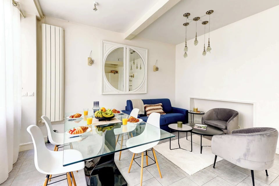 The open-plan living and dining area