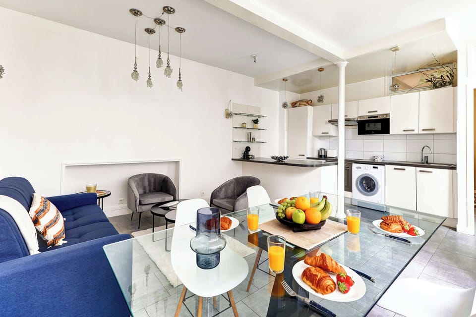The open-plan living, kitchen and dining area