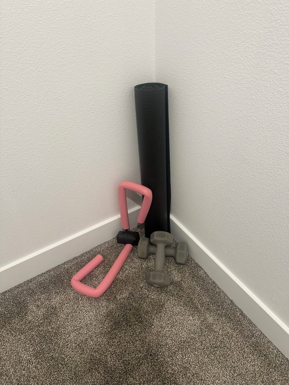 Exercise gears are located in the bedroom closet downstairs