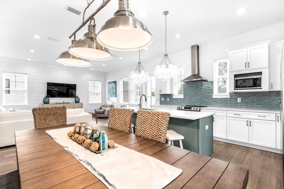 Azure's open concept kitchen ensures that the family chef is included in the fun