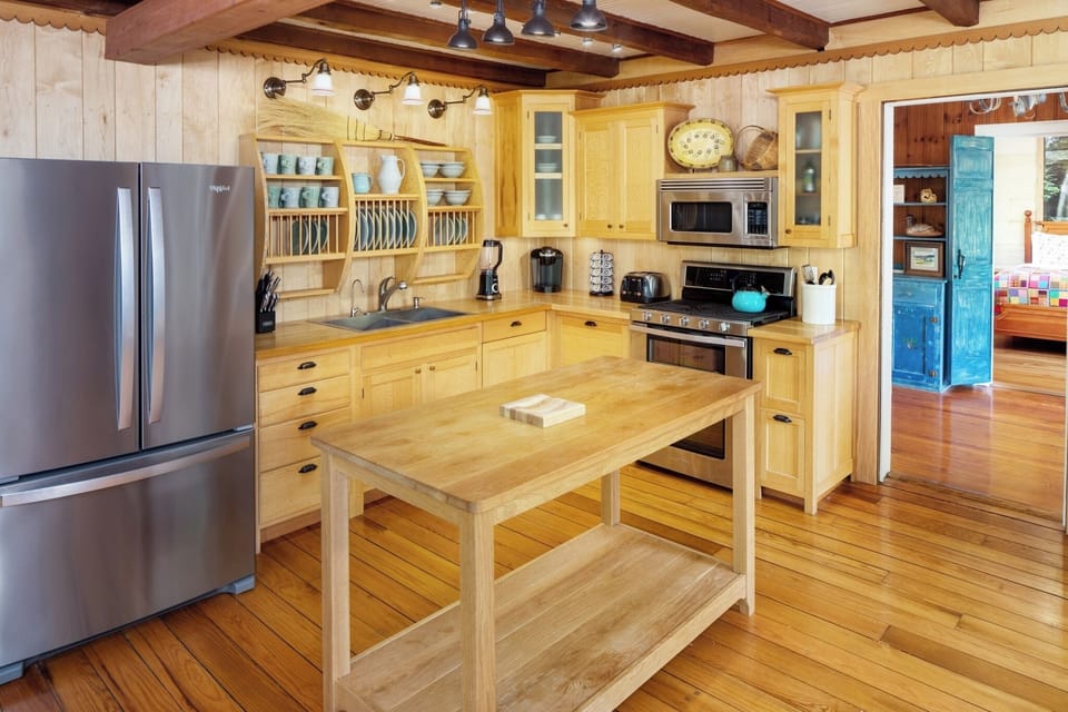 Cook together in a sun-warmed kitchen with generous counter space.