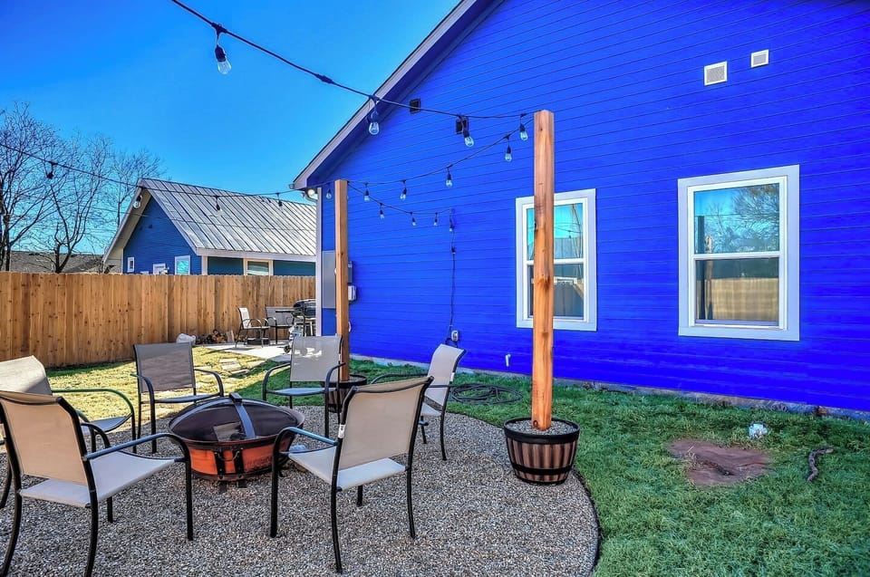 Enjoy the fire pit area for the whole family right outside the back door, and don't forget to turn on the lights above!!