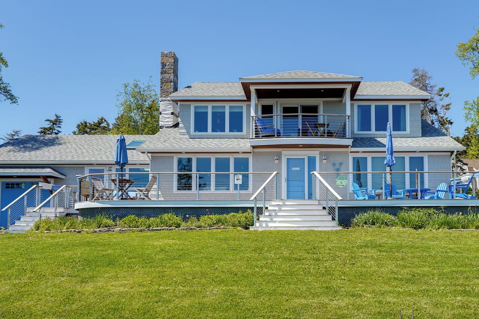 Property Exterior | Furnished Deck & Balcony | 2-Story Home