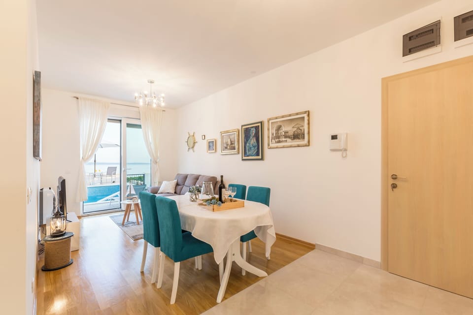 Dining area connected with living room.