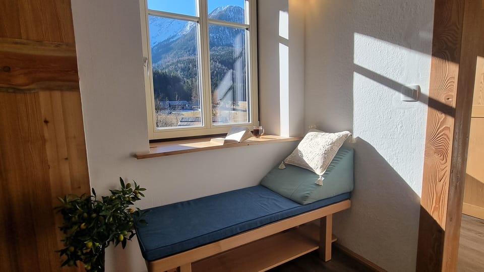 Vila Zora Jezersko, apartment Čedca, reading corner with a view.