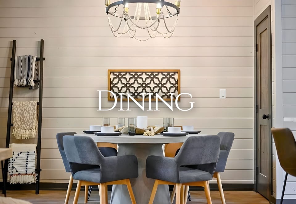 Gather everyone around the dining table for shared meals, card games, or long conversations that stretch into the evening.