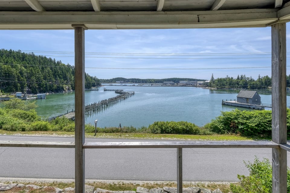 Covered water view deck 