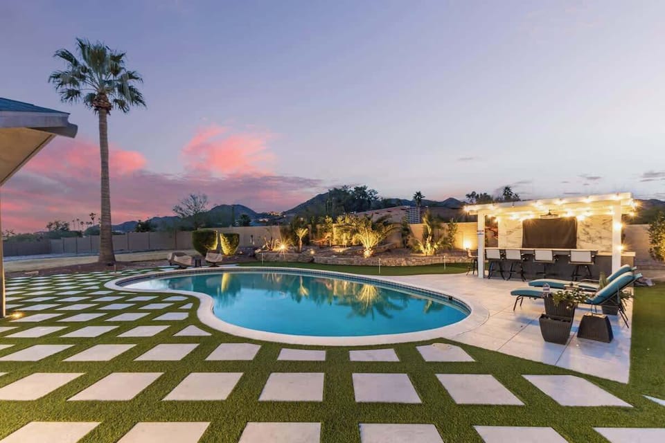 Relax and unwind in the heated pool, perfect for sunny days or evening dips