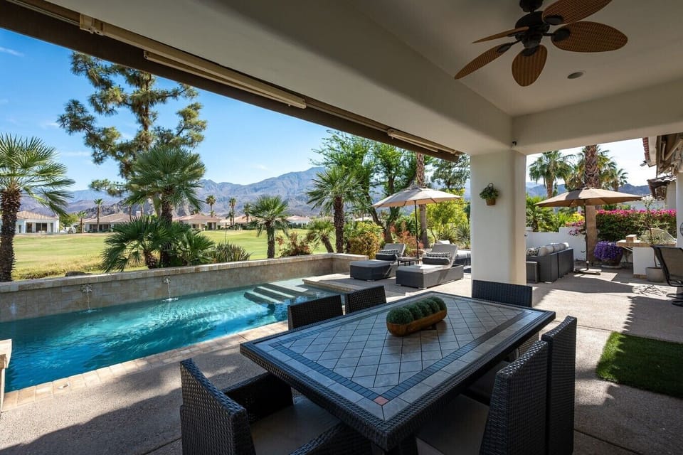 Patio: (2) 6-person dining table, ceiling fans, retractable awning