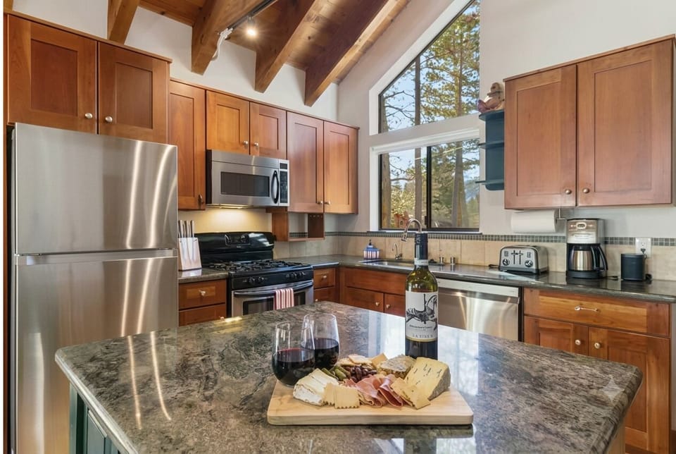 Gather at the island for wine and snacks—the perfect spot for casual evenings.