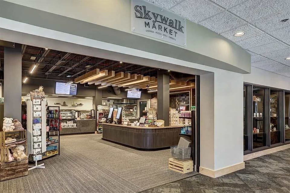 On site market featuring imported goods such as cheeses & olives, a small but varied selection of wines, as well as To-Go food options with Pizza & hot sandwiches.